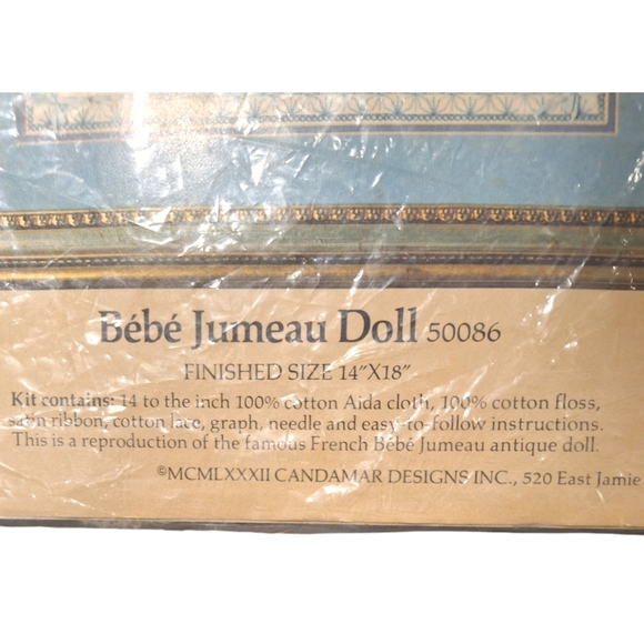 Vtg 1978 Something Special BeBe Jumeau Doll Cross Stitch Candamar Designs 14x18 - Picture 3 of 4